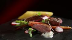 Spiced Squab with Heirloom Carrots and Pomegranate Jus<div><br></div><div><div class="article-body" itemprop="articleBody" style="margin: 0px; padding: 0px; border: 0px; outline: 0px; vertical-align: baseline; position: relative;">Preparation time:45 minsCooking time:1 hour 15 minsServes:4<div class="module-header" id="yui_3_9_1_1_1399307227134_742" style="margin: 0px; padding: 0px; border: 0px; outline: 0px; vertical-align: baseline;">0 ratings</div><div class="module-content" id="yui_3_9_1_1_1399307227134_748" style="margin: 0px; padding: 0px; border: 0px; outline: 0px; vertical-align: baseline; background-image: url(https://s.yimg.com/ao/i/mp/properties/multipass/img/rating.g1395014294.png); width: 127px; height: 20px; background-position: 0px -179px; background-repeat: no-repeat no-repeat;">12345</div><div class="column-1-2 ingredients" style="margin: 0px 0px 0px 7.796875px; padding: 8px 0px 0px; border: 0px; outline: 0px; vertical-align: baseline; zoom: 1; float: left; width: 304.625px;">Ingredients<ol style="margin: 0px; padding: 0px 0px 16px; border: 0px; outline: 0px; vertical-align: baseline; list-style: none;"><li class="ingredients" style="margin: 0px; padding: 2px 0px; border: 0px; outline: 0px; vertical-align: baseline;">4 squab breasts, skin on</li></ol>Squab Stock<ol style="margin: 0px; padding: 0px 0px 16px; border: 0px; outline: 0px; vertical-align: baseline; list-style: none;"><li class="ingredients" style="margin: 0px; padding: 2px 0px; border: 0px; outline: 0px; vertical-align: baseline;">2 squab carcasses</li><li class="ingredients" style="margin: 0px; padding: 2px 0px; border: 0px; outline: 0px; vertical-align: baseline;">1 large carrot, chopped</li><li class="ingredients" style="margin: 0px; padding: 2px 0px; border: 0px; outline: 0px; vertical-align: baseline;">1 large onion, chopped</li><li class="ingredients" style="margin: 0px; padding: 2px 0px; border: 0px; outline: 0px; vertical-align: baseline;">2 celery stalks, chopped</li><li class="ingredients" style="margin: 0px; padding: 2px 0px; border: 0px; outline: 0px; vertical-align: baseline;">2 cloves garlic, bruised</li><li class="ingredients" style="margin: 0px; padding: 2px 0px; border: 0px; outline: 0px; vertical-align: baseline;">1 cinnamon quill</li><li class="ingredients" style="margin: 0px; padding: 2px 0px; border: 0px; outline: 0px; vertical-align: baseline;">1 tsp cumin seeds</li><li class="ingredients" style="margin: 0px; padding: 2px 0px; border: 0px; outline: 0px; vertical-align: baseline;">1 tsp coriander seeds</li><li class="ingredients" style="margin: 0px; padding: 2px 0px; border: 0px; outline: 0px; vertical-align: baseline;">1 tsp black peppercorns</li><li class="ingredients" style="margin: 0px; padding: 2px 0px; border: 0px; outline: 0px; vertical-align: baseline;">1 litre water</li></ol>Pomegranate Molasses<ol style="margin: 0px; padding: 0px 0px 16px; border: 0px; outline: 0px; vertical-align: baseline; list-style: none;"><li class="ingredients" style="margin: 0px; padding: 2px 0px; border: 0px; outline: 0px; vertical-align: baseline;">300ml pomegranate juice</li><li class="ingredients" style="margin: 0px; padding: 2px 0px; border: 0px; outline: 0px; vertical-align: baseline;">2 tbs white sugar</li><li class="ingredients" style="margin: 0px; padding: 2px 0px; border: 0px; outline: 0px; vertical-align: baseline;">juice of half a lemon</li></ol>Pickled Radishes<ol style="margin: 0px; padding: 0px 0px 16px; border: 0px; outline: 0px; vertical-align: baseline; list-style: none;"><li class="ingredients" style="margin: 0px; padding: 2px 0px; border: 0px; outline: 0px; vertical-align: baseline;">125ml rice wine vinegar</li><li class="ingredients" style="margin: 0px; padding: 2px 0px; border: 0px; outline: 0px; vertical-align: baseline;">60ml water</li><li class="ingredients" style="margin: 0px; padding: 2px 0px; border: 0px; outline: 0px; vertical-align: baseline;">2 tbs caster sugar</li><li class="ingredients" style="margin: 0px; padding: 2px 0px; border: 0px; outline: 0px; vertical-align: baseline;">large pinch salt</li><li class="ingredients" style="margin: 0px; padding: 2px 0px; border: 0px; outline: 0px; vertical-align: baseline;">4 radishes, thinly sliced</li></ol>Artichokes Puree<ol style="margin: 0px; padding: 0px 0px 16px; border: 0px; outline: 0px; vertical-align: baseline; list-style: none;"><li class="ingredients" style="margin: 0px; padding: 2px 0px; border: 0px; outline: 0px; vertical-align: baseline;">400g Jerusalem artichokes, peeled, chopped</li><li class="ingredients" style="margin: 0px; padding: 2px 0px; border: 0px; outline: 0px; vertical-align: baseline;">40ml thickened cream</li></ol>Pomegranate Jus<ol style="margin: 0px; padding: 0px 0px 16px; border: 0px; outline: 0px; vertical-align: baseline; list-style: none;"><li class="ingredients" style="margin: 0px; padding: 2px 0px; border: 0px; outline: 0px; vertical-align: baseline;">1 quantity squab stock</li><li class="ingredients" style="margin: 0px; padding: 2px 0px; border: 0px; outline: 0px; vertical-align: baseline;">100ml pomegranate molasses (recipe above)</li><li class="ingredients" style="margin: 0px; padding: 2px 0px; border: 0px; outline: 0px; vertical-align: baseline;">1 tbs butter</li></ol>Heirloom Carrots<ol style="margin: 0px; padding: 0px 0px 16px; border: 0px; outline: 0px; vertical-align: baseline; list-style: none;"><li class="ingredients" style="margin: 0px; padding: 2px 0px; border: 0px; outline: 0px; vertical-align: baseline;">1 bunch baby heirloom carrots, peeled</li><li class="ingredients" style="margin: 0px; padding: 2px 0px; border: 0px; outline: 0px; vertical-align: baseline;">2 tsp olive oil</li><li class="ingredients" style="margin: 0px; padding: 2px 0px; border: 0px; outline: 0px; vertical-align: baseline;">40g butter</li><li class="ingredients" style="margin: 0px; padding: 2px 0px; border: 0px; outline: 0px; vertical-align: baseline;">1 tsp cumin seeds</li><li class="ingredients" style="margin: 0px; padding: 2px 0px; border: 0px; outline: 0px; vertical-align: baseline;">2 tbs honey</li></ol>Spice Rub<ol style="margin: 0px; padding: 0px 0px 16px; border: 0px; outline: 0px; vertical-align: baseline; list-style: none;"><li class="ingredients" style="margin: 0px; padding: 2px 0px; border: 0px; outline: 0px; vertical-align: baseline;">½ tsp ground cinnamon</li><li class="ingredients" style="margin: 0px; padding: 2px 0px; border: 0px; outline: 0px; vertical-align: baseline;">½ tsp ground cumin</li><li class="ingredients" style="margin: 0px; padding: 2px 0px; border: 0px; outline: 0px; vertical-align: baseline;">½ tsp ground coriander seeds</li><li class="ingredients" style="margin: 0px; padding: 2px 0px; border: 0px; outline: 0px; vertical-align: baseline;">½ tsp tsp salt</li></ol></div><div class="column-1-2 notes" style="margin: 0px 0px 0px 7.796875px; padding: 8px 0px 0px; border: 0px; outline: 0px; vertical-align: baseline; zoom: 1; float: left; width: 304.625px;">Notes<ol style="margin: 0px; padding: 0px 0px 16px; border: 0px; outline: 0px; vertical-align: baseline; list-style: none;"><li style="margin: 4px 0px 8px 16px; padding: 2px 0px; border: 0px; outline: 0px; vertical-align: baseline; list-style: disc;">Squab is a type of pigeon bred for eating.</li><li style="margin: 4px 0px 8px 16px; padding: 2px 0px; border: 0px; outline: 0px; vertical-align: baseline; list-style: disc;">Jerusalem artichokes have a nutty flavour, look a bit like knobbly ginger and can be cooked and treated similar to a potato. They are not the same family and not to be confused with Globe artichokes.</li><li style="margin: 4px 0px 8px 16px; padding: 2px 0px; border: 0px; outline: 0px; vertical-align: baseline; list-style: disc;">These pickled radishes would also be great served with cold meats or a cheese platter or added to a spring vegetable salad.</li></ol></div><div class="column-1 method" style="margin: 0px 3.953125px 0px 7.796875px; padding: 0px; border: 0px; outline: 0px; vertical-align: baseline; clear: both;">Method<ol itemprop="recipeInstructions" style="margin: 24px 0px 0px 22px; padding: 0px; border: 0px; outline: 0px; vertical-align: baseline; list-style: none;"><li style="margin: 0px; padding: 0px 0px 4px; border: 0px; outline: 0px; vertical-align: baseline; list-style: decimal; position: relative;"><span style="margin: 0px; padding: 0px; border: 0px; outline: 0px; vertical-align: baseline;">To make the stock, place all ingredients in a pressure cooker. Bring to pressure and cook for 1 hour. Release pressure. Strain and discard solids.</span></li><li style="margin: 0px; padding: 0px 0px 4px; border: 0px; outline: 0px; vertical-align: baseline; list-style: decimal; position: relative;"><span style="margin: 0px; padding: 0px; border: 0px; outline: 0px; vertical-align: baseline;">To make the molasses, stir all ingredients in a medium saucepan over medium heat until sugar dissolves. Simmer for about 15 minutes or until reduced to 100ml and is the consistency of runny honey (watch carefully as it will burn if left too long). Set aside.</span></li><li style="margin: 0px; padding: 0px 0px 4px; border: 0px; outline: 0px; vertical-align: baseline; list-style: decimal; position: relative;"><span style="margin: 0px; padding: 0px; border: 0px; outline: 0px; vertical-align: baseline;">To pickle radish, stir vinegar, water, sugar and salt in a small saucepan over low heat until sugar dissolves. Boil for 3 minutes. Remove from heat and cool slightly. Pour over radishes in a heatproof bowl. Refrigerate for at least 2 hours to pickle. Drain to serve.</span></li><li style="margin: 0px; padding: 0px 0px 4px; border: 0px; outline: 0px; vertical-align: baseline; list-style: decimal; position: relative;"><span style="margin: 0px; padding: 0px; border: 0px; outline: 0px; vertical-align: baseline;">To make artichoke purée, place artichokes in a saucepan of cold, salted water. Bring to a boil. Boil until soft. Drain. Blend to form a thick purée. Pass through a drum sieve. Beat in cream with a wooden spoon. Season.</span></li><li style="margin: 0px; padding: 0px 0px 4px; border: 0px; outline: 0px; vertical-align: baseline; list-style: decimal; position: relative;"><span style="margin: 0px; padding: 0px; border: 0px; outline: 0px; vertical-align: baseline;">To make jus, bring stock and molasses to a simmer in a medium frying pan. Simmer until thickened and reduced to about 150ml. Whisk in butter. Season.</span></li><li style="margin: 0px; padding: 0px 0px 4px; border: 0px; outline: 0px; vertical-align: baseline; list-style: decimal; position: relative;"><span style="margin: 0px; padding: 0px; border: 0px; outline: 0px; vertical-align: baseline;">To cook carrots, place them in a saucepan of cold, salted water. Bring to a boil. Boil until almost tender. Drain.</span></li><li style="margin: 0px; padding: 0px 0px 4px; border: 0px; outline: 0px; vertical-align: baseline; list-style: decimal; position: relative;"><span style="margin: 0px; padding: 0px; border: 0px; outline: 0px; vertical-align: baseline;">Heat oil, butter and cumin seeds in a frying pan over medium-low heat. Cook seeds for 2 minutes or until fragrant. Add carrots. Cook, turning occasionally, until tender. Add honey. Cook, tossing, until caramelised.</span></li><li style="margin: 0px; padding: 0px 0px 4px; border: 0px; outline: 0px; vertical-align: baseline; list-style: decimal; position: relative;"><span style="margin: 0px; padding: 0px; border: 0px; outline: 0px; vertical-align: baseline;">Score the skin of the squab breasts and season well.</span></li><li style="margin: 0px; padding: 0px 0px 4px; border: 0px; outline: 0px; vertical-align: baseline; list-style: decimal; position: relative;"><span style="margin: 0px; padding: 0px; border: 0px; outline: 0px; vertical-align: baseline;">To make spice rub, combine all ingredients in a bowl. Dip the flesh side of each breast into the spice mix to completely cover and shake off any excess. Spray both sides with olive oil.</span></li><li style="margin: 0px; padding: 0px 0px 4px; border: 0px; outline: 0px; vertical-align: baseline; list-style: decimal; position: relative;"><span style="margin: 0px; padding: 0px; border: 0px; outline: 0px; vertical-align: baseline;">Heat a frying pan over medium-high heat. Cook squab, skin side up, for 3 minutes. Reduce the heat to medium-low. Turn squab and for a further 3 more minutes. Remove from the heat and transfer to a warm plate to rest for 5 minutes. Slice.</span></li><li style="margin: 0px; padding: 0px 0px 4px; border: 0px; outline: 0px; vertical-align: baseline; list-style: decimal; position: relative;"><span style="margin: 0px; padding: 0px; border: 0px; outline: 0px; vertical-align: baseline;">Serve squab with artichoke purée, carrots, pickled radishes and jus. Garnish with micro herbs.</span></li></ol></div></div></div>