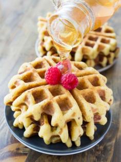 CRISPY WHOLE GRAIN HONEY CORNBREAD WAFFLES
