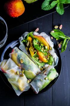 Peach and Avocado Summer Rolls