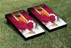 Virginia Tech Hokies Cornhole Game Set  Grunge Version