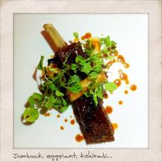 @VanityFare1: Yes, it's a crisp-skinned @Greenvale Farm jumbuck rib! + spicy eggplant, kohlrabi & chickweed @Rest_atelier #farewell
