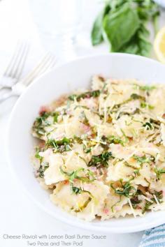Cheese Ravioli with Lemon Basil Butter Sauce