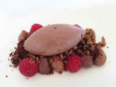 Amedei tuscan black chocolate - olive oil -sourdough - raspberry at Ormeggio at the Spit