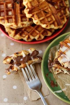 Easy 5 minute cinnamon roll waffle dessert