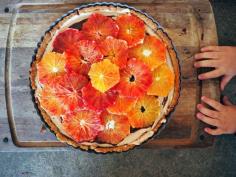 Blood Orange And Salted Chocolate Tart