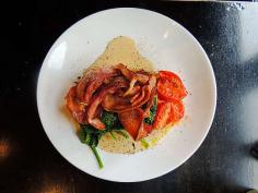 Potato Hash with grilled bacon, spinach and bagna cauda at Proud Mary in Melbourne, Australia. #bacon #wishlist