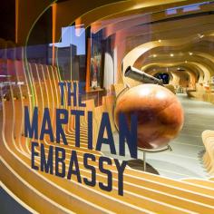 Individual desks provide the workspace for creating, or simply reading a book, the colour scheme is full of Martian green and deep space blue, the lighting reflects the spaced-out theme, and there’s even sound effects to complete the other-worldly experience...