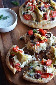 Loaded Greek Chicken “Pitzas”