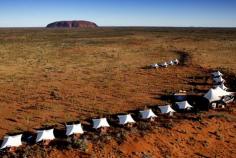 Bijzonder uitzicht op Ayers Rock, Australië, Longitude 131 resort luxe