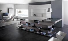 Logos is where we found the “Cooking and Living” project, which unites several unique ideas about interiors that combine the kitchen in a living room.