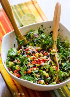 Healthy Creamy Mexican Kale Salad