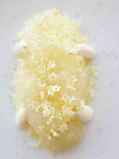 Quay Restaurant in Sydney Australia - sashimi lobster, elderflowers, green almonds, pomelo