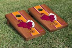 Virginia Tech Hokies Cornhole Game Set Rosewood Stained Version 2
