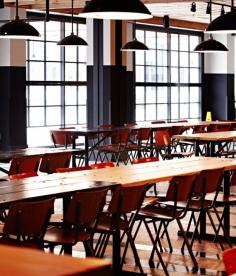 The 24-hour dining and social space for Facebook's 6,000 or so employees. by Roman and Williams