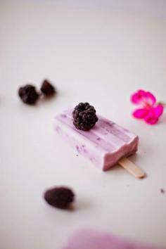 BLACKBERRY COCONUT POPSICLES WITH GREEK YOGURT