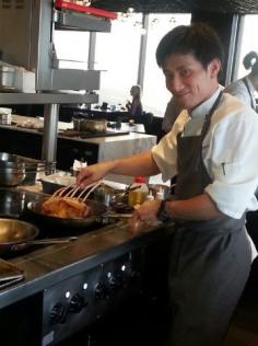 Vue de monde ‏@Vuedemonde 26 Mar Photo of the Day:Chef Hirotaka on his 2nd day back from his honeymoon! Basting the Jumbuck for tonights degustation. ow.ly/i/1L7nn