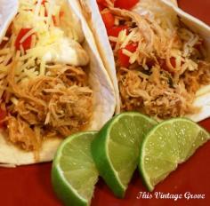 Crockpot Cilantro Lime Chicken Tacos