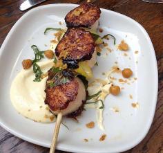 Scallops spiedini /w chickpea aioli at The Purple Pig in Chicago. #seafood #wishlist