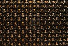 Wine bottle bottoms.