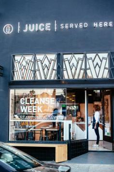 A Modern Juice Bar Designed by Bells & Whistles.  Great facade