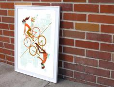 Uphill Downhill Artcrank Poster - 18 x 24. $55.00, via Etsy.