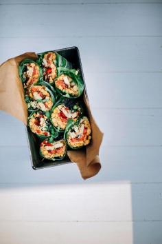 super powered tomato + basil collard wraps