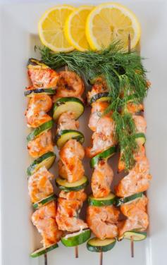 Lemon and Dill Barbecue Salmon Kabobs