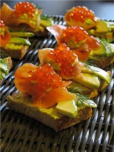 Appetizer with Red Caviar and Avocado Recipe