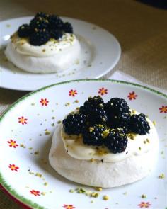 Mini Blackberry and Pistachio Pavlova
