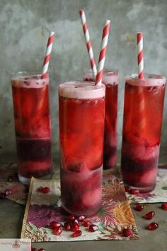 Raspberry Pomegranate Champagne Cocktail