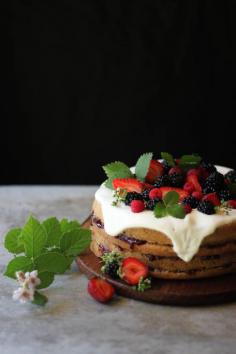 Orange Poppy Seed Cake with Summer Berries