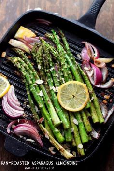 Pan Roasted Asparagus Almondine | www.diethood.com