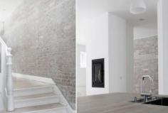 Bricks made pale with a light wash of white paint from Norm Architects in Copenhagen.