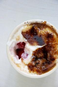 Strawberries and Yogurt Brulee