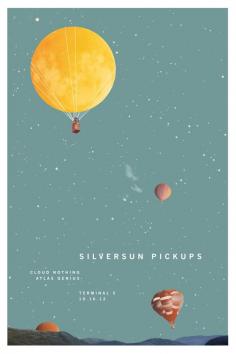 This concert poster for Silversun Pickups is a great example very minimal design. The moon being used as a hot air balloon is a cool idea and the dead space is bearable because of the stars. This poster might have a problem with conveying info if hung in a public place, but other than that I really like it.
