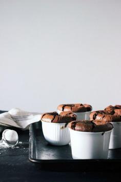 Flourless Dark Chocolate Souffle with Earl Grey Cream