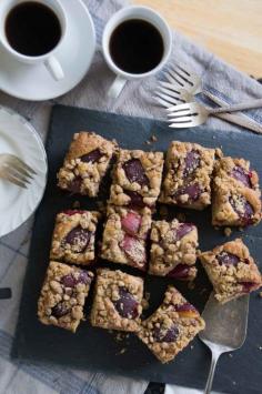 Plum Pecan Streusel Coffee Cake