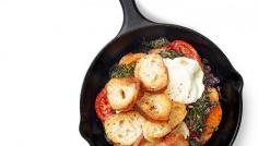 This fabulous, simple-enough-for-a-Wednesday dish uses three staples: tomatoes, mozzarella, and a baguette. Pizza without the doughy. Brilliant!