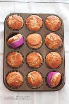 Lemon Yogurt Muffins with Blackberry Glaze