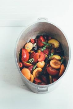shortcakes with roasted stone fruit + rosemary