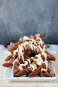 Cinnamon Sugar Donut Fries with a brown butter maple glaze