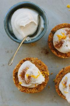 little raw carrot cakes w/ orange maple cream