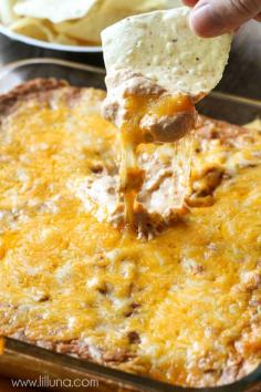 Super delicious and easy Cream Cheese Bean Dip!