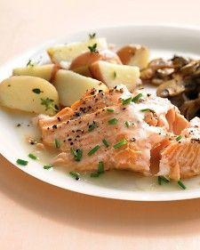 Roasted Salmon with White-Wine Sauce