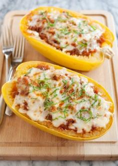 Lasagna-Stuffed Spaghetti Squash by thekitchn #Lasagna #Spaghetti_Squash