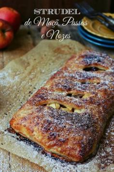 apple, nuts, raisins strudel