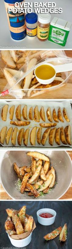 Oven baked potato wedges: Natasha's Kitchen