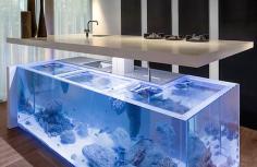 Modern kitchen island doubles as spectacular fish tank | Architecture And Design