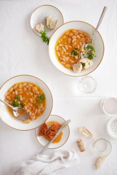 White Bean & Chorizo Soup via Cannelle et Vanille