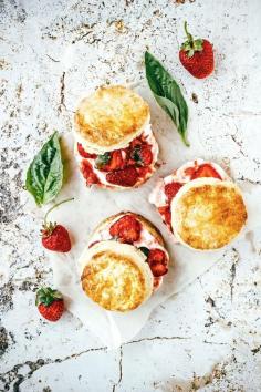 Strawberry Lime Basil Shortcakes